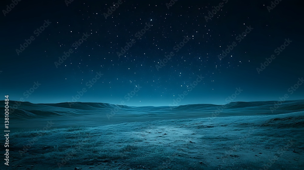 Fototapeta premium A beautiful scenic landscape featuring a starry night sky above