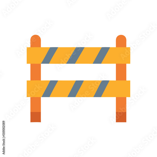  Stylish Construction Fence Icon Illustration