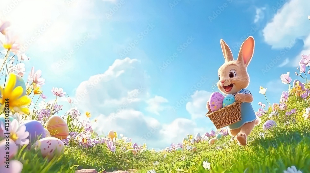 Fototapeta premium Bunny's Easter Egg Hunt Day
