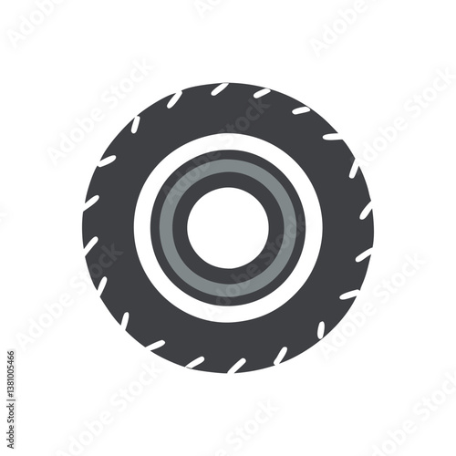  Construction Vehicle Tire Icon for Safety Standards