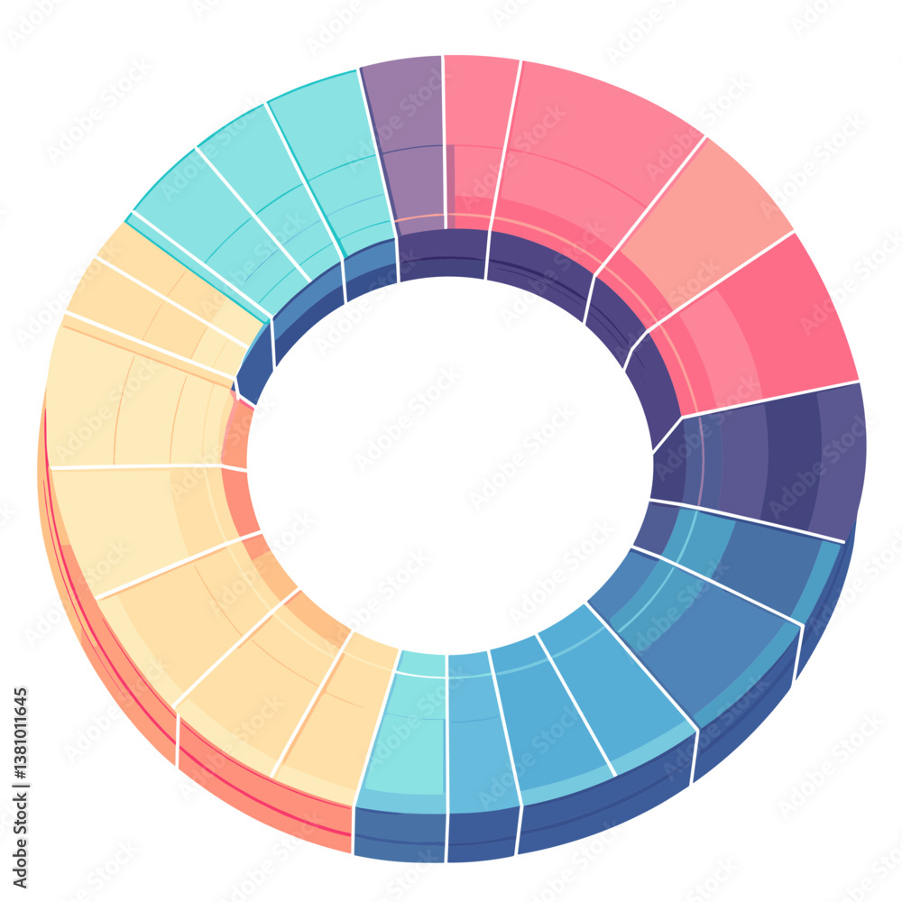 Obraz premium Abstract Pastel Circular Chart Data Visualization
