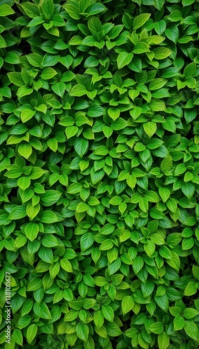 Wallpaper Mural Lush green foliage wall, vibrant leaves texture, natural backdrop, greenery, healthy Torontodigital.ca