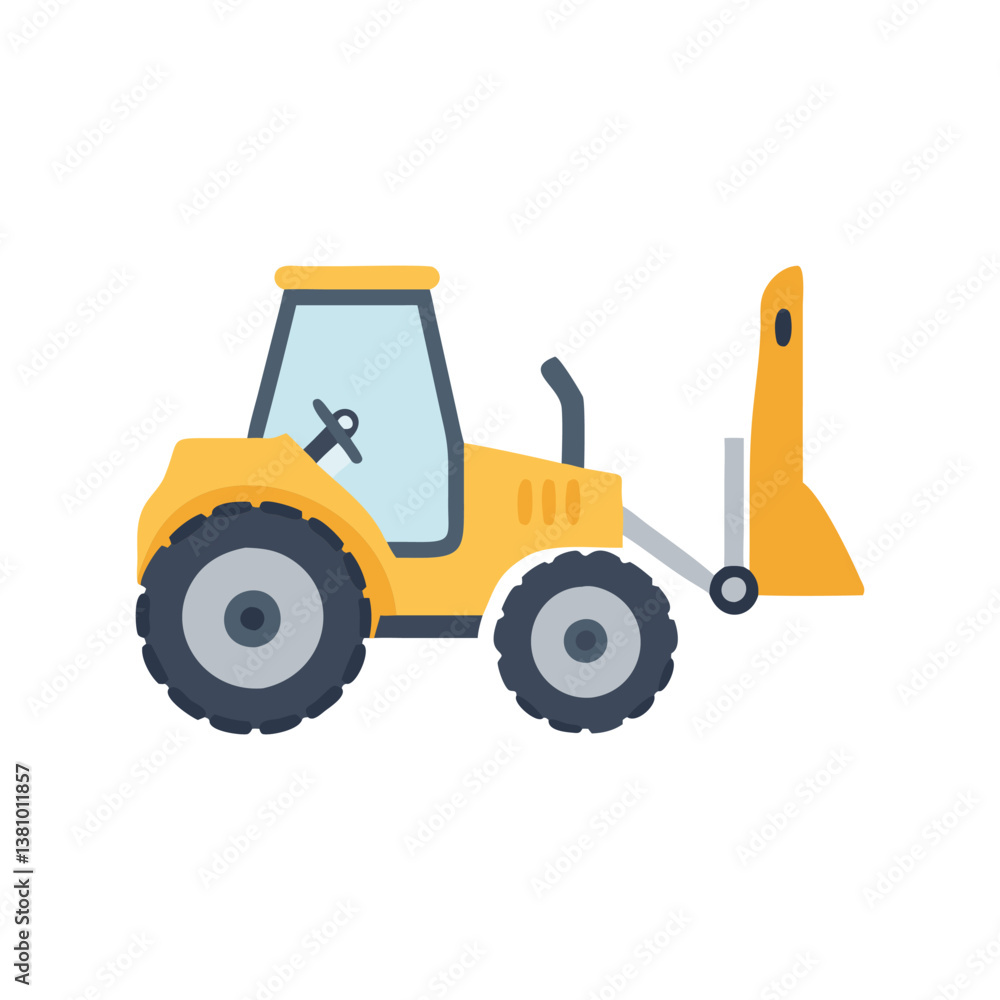 Stylish Heavy Duty Tractor Icon Illustration Stylish Heavy Duty Tractor Icon Illustration