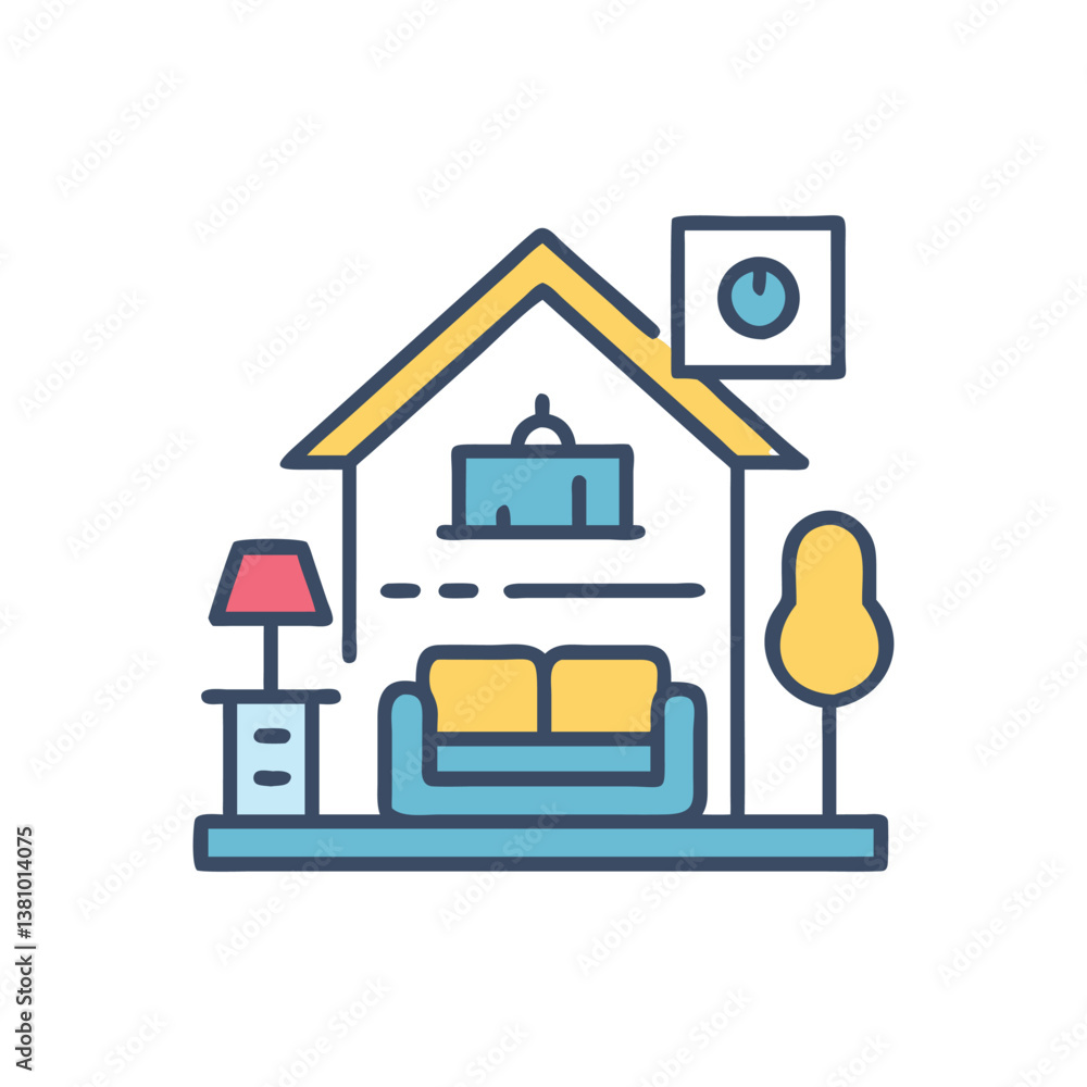 Fototapeta premium Dynamic Home Staging Icon Design