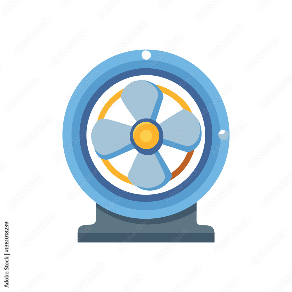 Cooling Industrial Fan Icon Representation Cooling Industrial Fan Icon Representation