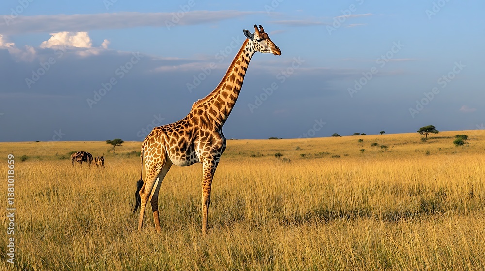 Fototapeta premium Majestic Giraffe in the African Savanna