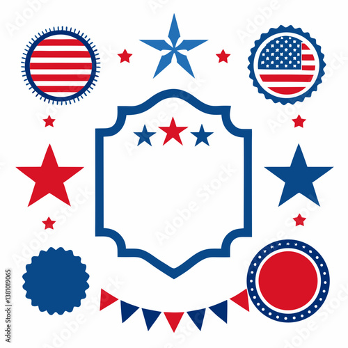 Stylish 4th of July vector borders and frames with an American celebration theme. Great for event promotions and graphic designs.
