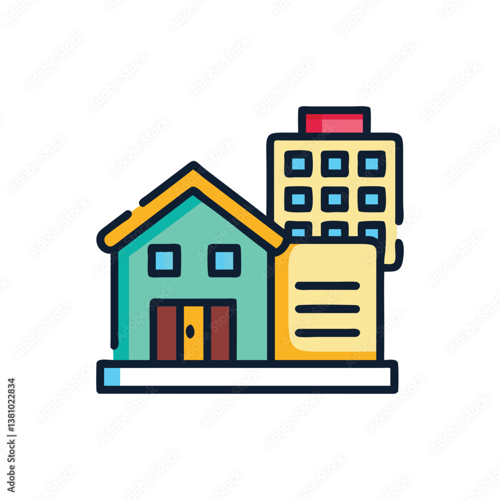 Fototapeta premium Stylish Leasehold Property Icon Illustration