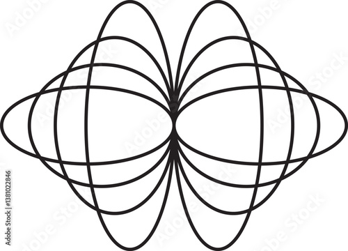 Sound traveling and spreading line art concept clip art
