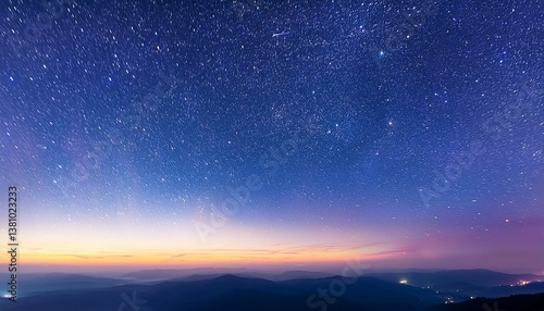 early sky with starry shiny stars in morning light for background
