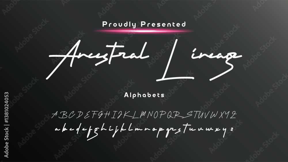Fototapeta premium Hand drawn vector alphabet. Modern monoline signature script font. Elegant Signature Font. Best Alphabet Beautiful Calligraphy Signature Font