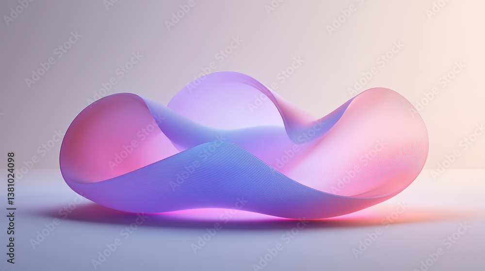 Abstract curved geometrical shape in pastel colours isolated on natural background. Abstract curved geometrical shape in pastel colours isolated on natural background.