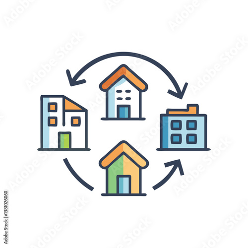  Neighborhood Revitalization Icon for Economic Growth