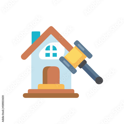  Stylish Real Estate Auction Icon Illustration