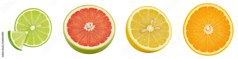 Lime, grapefruit, lemon and orange slices. Lime, grapefruit, lemon and orange slices.