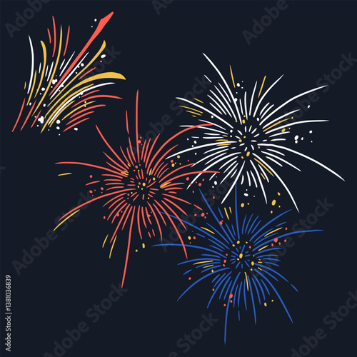Bright fireworks display during night celebration