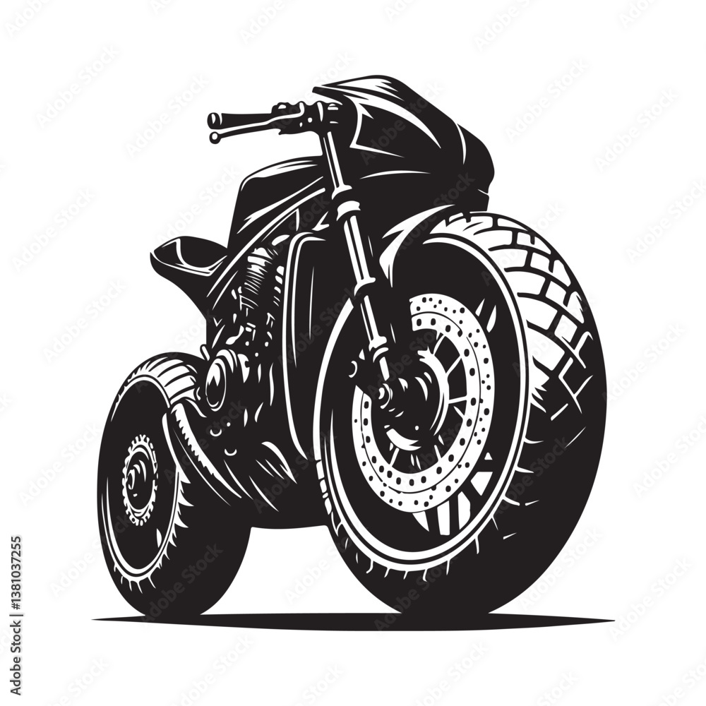 Obraz premium black motorcycle isolated on white