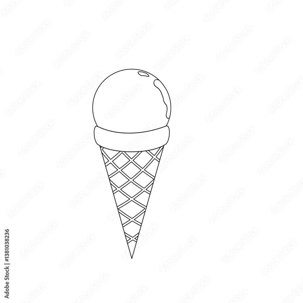 ice cream cone outline ice cream cone outline
