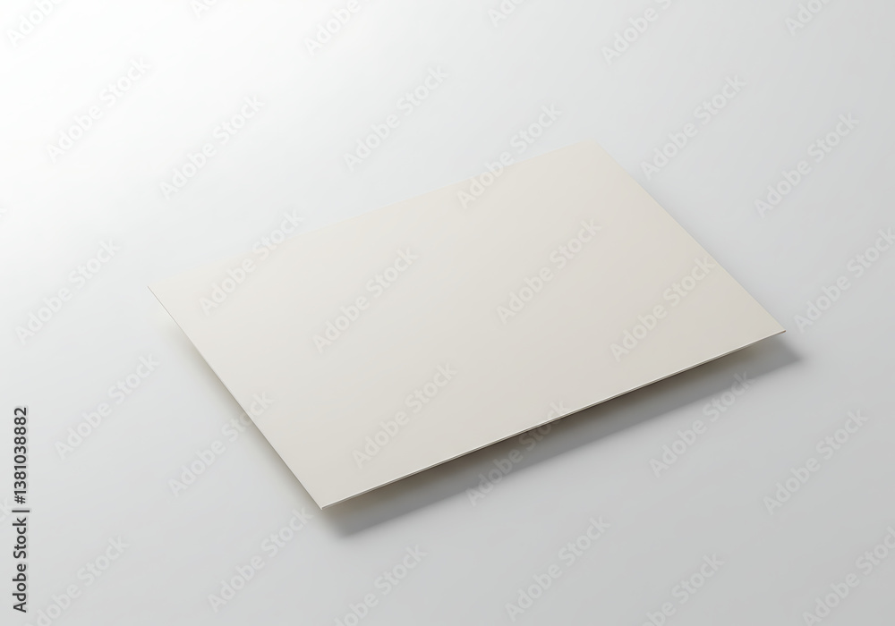 White paper mockup blank card stationery invitation template business card on white background surface White paper mockup blank card stationery invitation template business card on white background surface