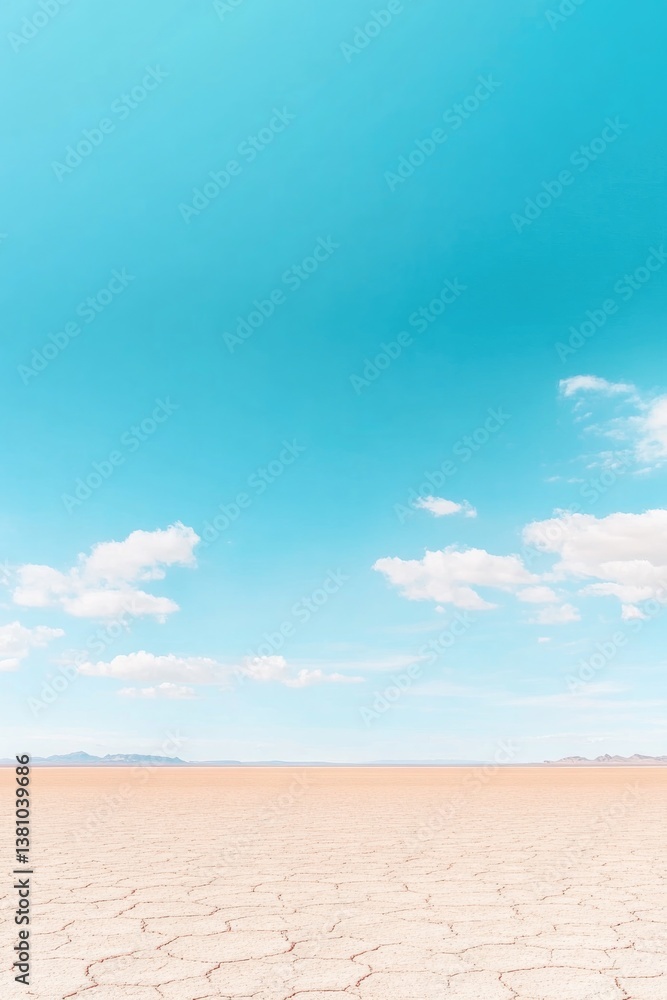 Fototapeta premium vast clear blue sky stretching endlessly above calm empty desert landscape symbolizing space and limitlessness