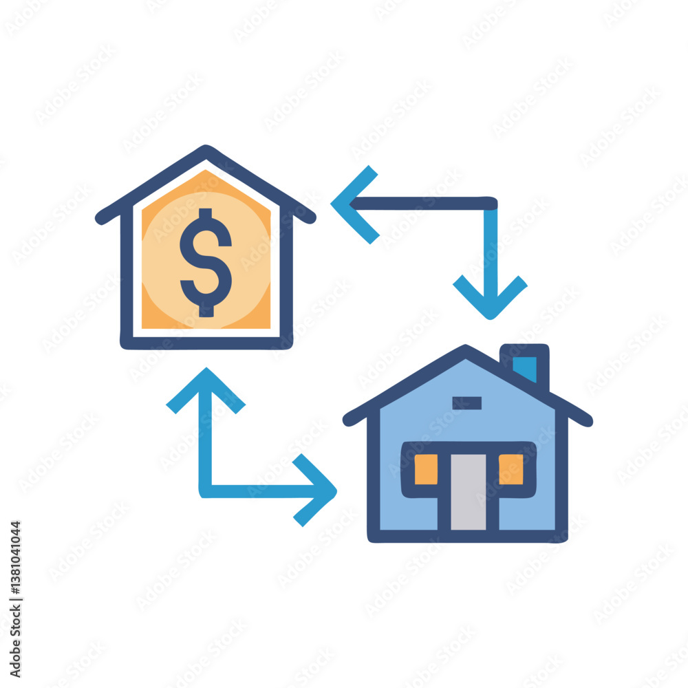 Fototapeta premium Real Estate Transaction Icon for Financial Management