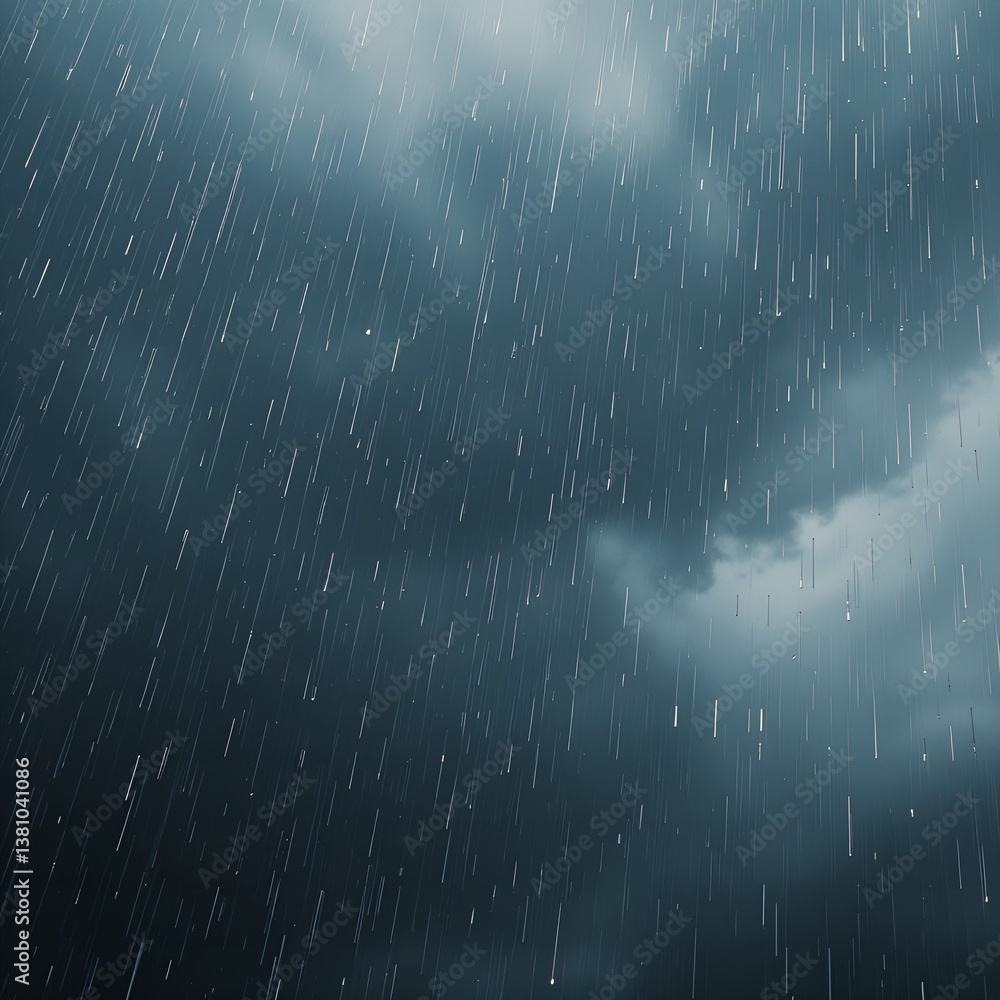 Heavy Rain Falling Against Dark Stormy Sky
* Rainy Day with Dark Clouds and Falling Rain
* Rainstorm with Heavy Rain and Ominous Clouds
* Rain Falling from a Dark, Overcast Sky
* Dramatic Rain Sho