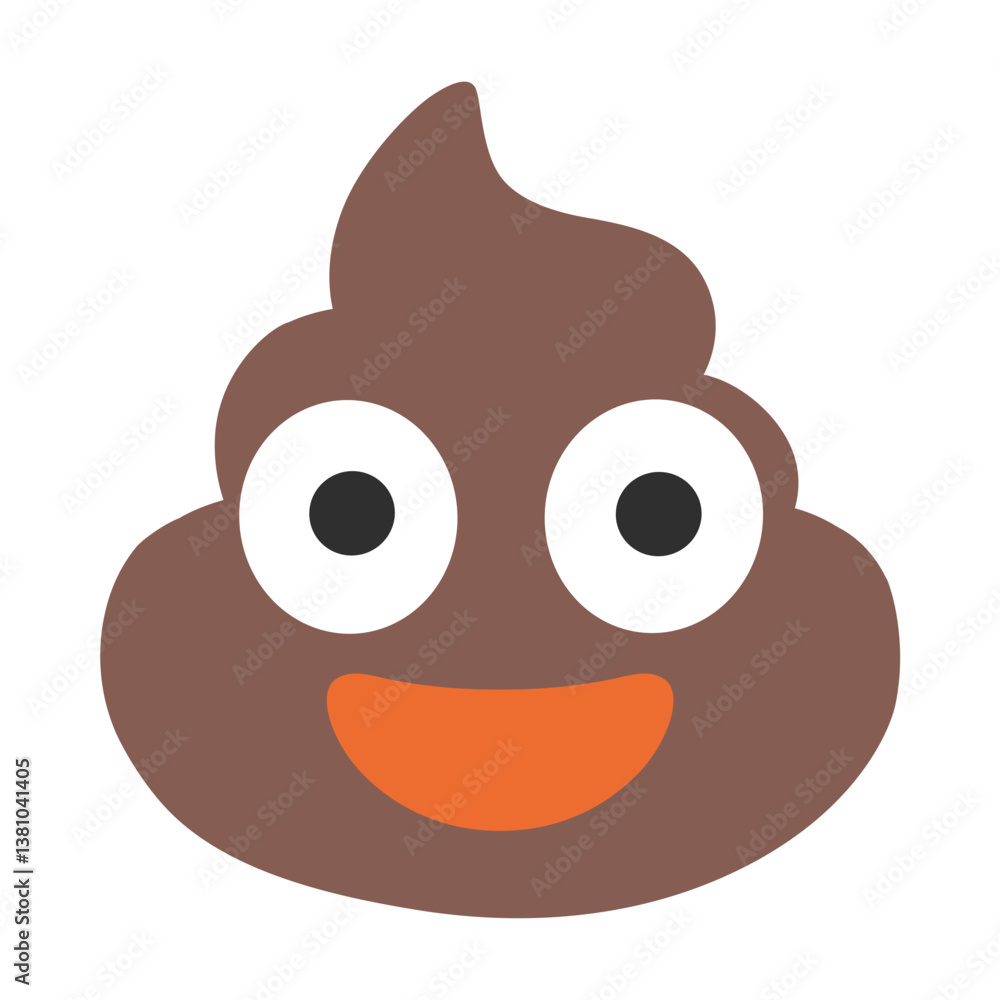 Smiling Poop Emoji Isolated on White Background Smiling Poop Emoji Isolated on White Background