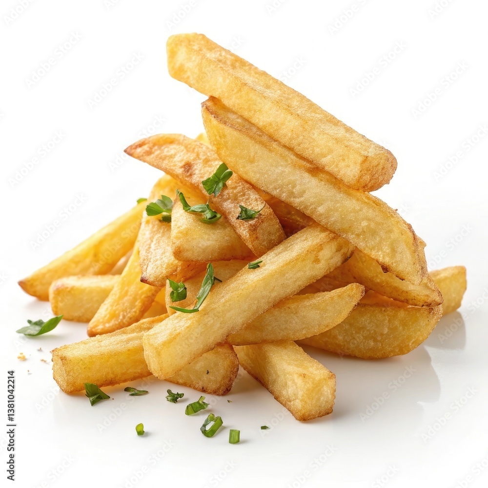 french fries on white background french fries on white background