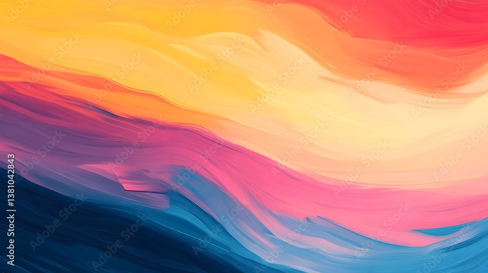 Warm and Cool Tones Flowing Abstract Brushstroke Art Design with Vibrant Colors Warm and Cool Tones Flowing Abstract Brushstroke Art Design with Vibrant Colors