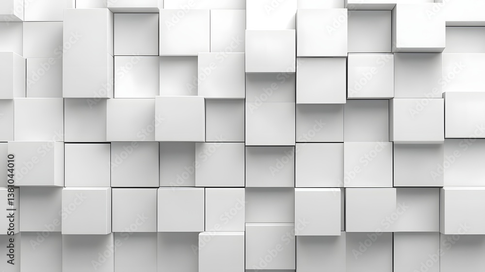 Monochrome Geometric 3D Cube Pattern with Futuristic Tech Styling Monochrome Geometric 3D Cube Pattern with Futuristic Tech Styling