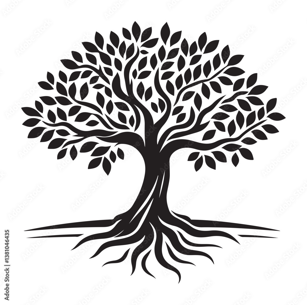 Obraz premium Tree icon Silhouettes Vector illustration design.