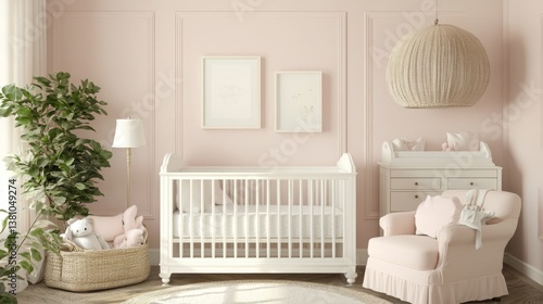 Peaceful nursery design for babies home interior room decor soft color palette cozy atmosphere