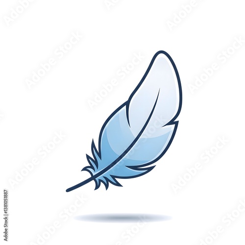 A beautiful floating bird feather.