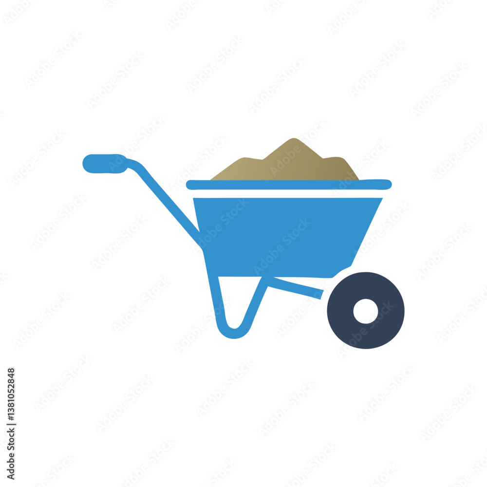 Stylish Wheelbarrow Icon for Projects Stylish Wheelbarrow Icon for Projects