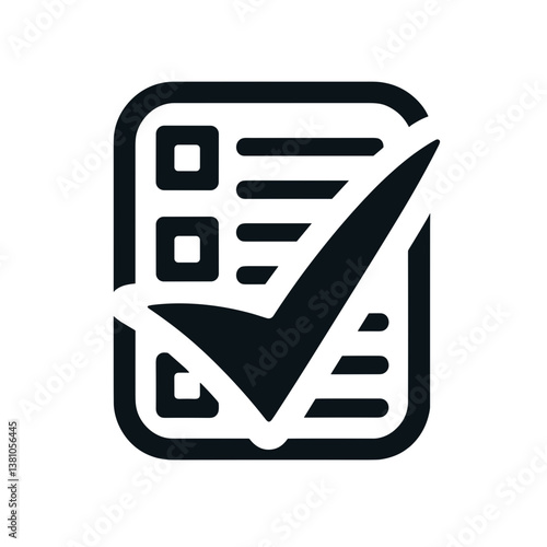 Checklist Icon with Checkmark on a Simple Background   on a transparent background