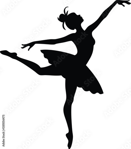 ballerina dancing silhouette vector,woman  dancer clip art