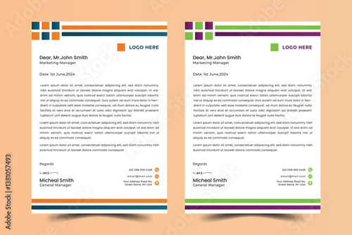 Professional & modern letterhead template design,Vector graphic design,Minimalist concept business style letterhead template design.