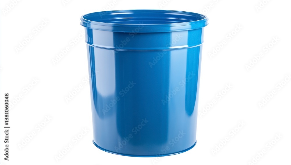 custom made wallpaper toronto digitalIsolated Blue Metal Bucket for Storage or Waste Management on White