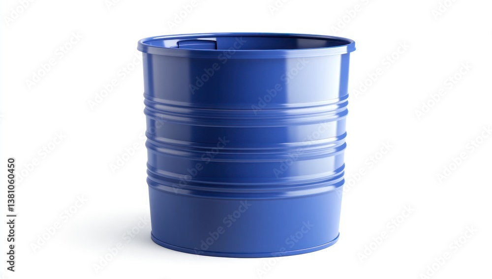 Isolated Blue Metal Barrel Drum on White Background for Storage Isolated Blue Metal Barrel Drum on White Background for Storage