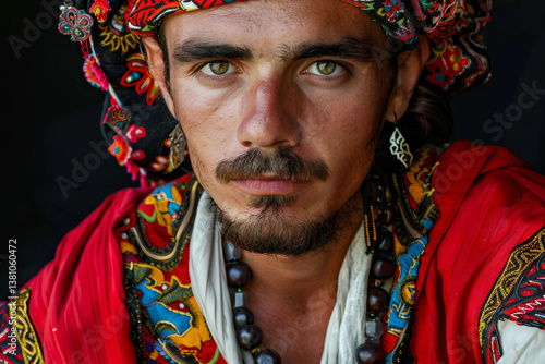 Portrait of a person male female in Traditional Gypsy Attire Celebrating Cultural Heritage, Generative AI