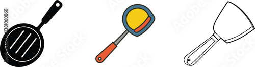 Kitchen Utensils Frying Pan, Skillet, Spatula, Cooking Tools