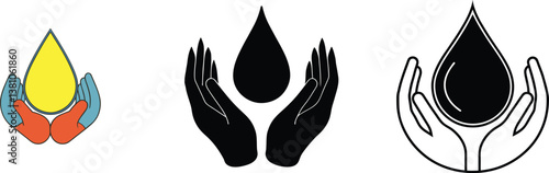 Oil Conservation Hands Protecting Precious Liquid Drops