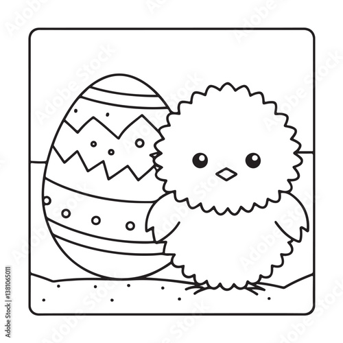 Easter, Easter Coloring Book, Easter Coloring Pages, Bold & Easy Coloring Page, Black & White Design, easter bunny coloring page, easter egg coloring page, easter collection easter Vector illustration