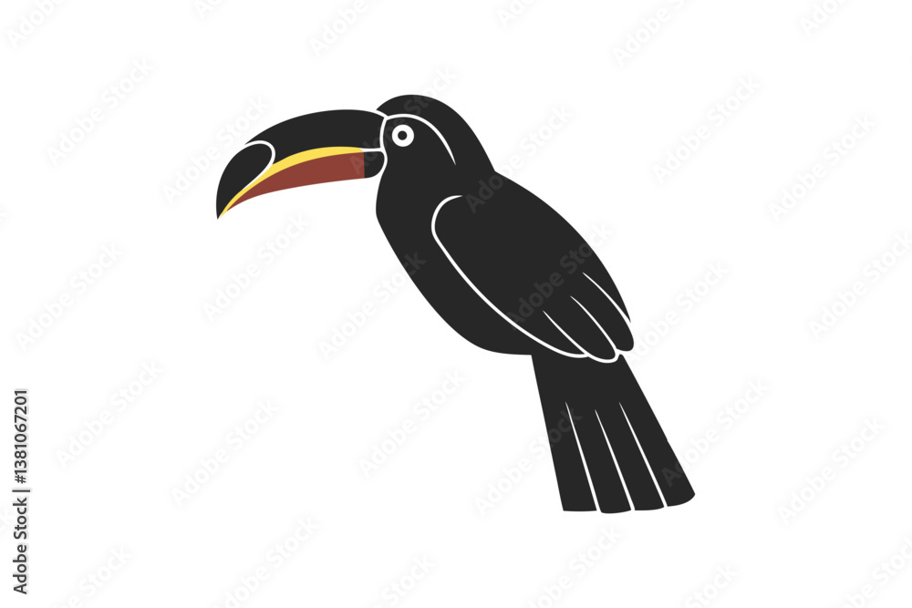 Naklejka premium Toucan silhouette vector illustration