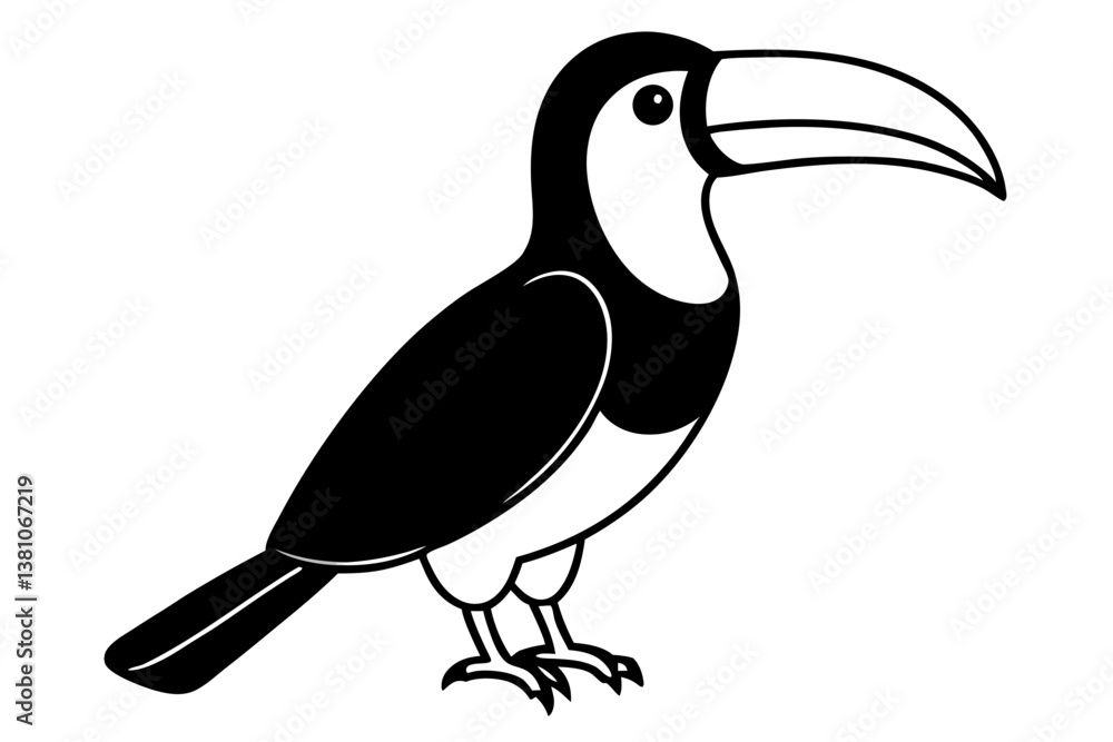 Obraz premium Toucan silhouette vector illustration