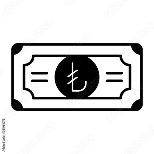Turkish Lira Note Icon