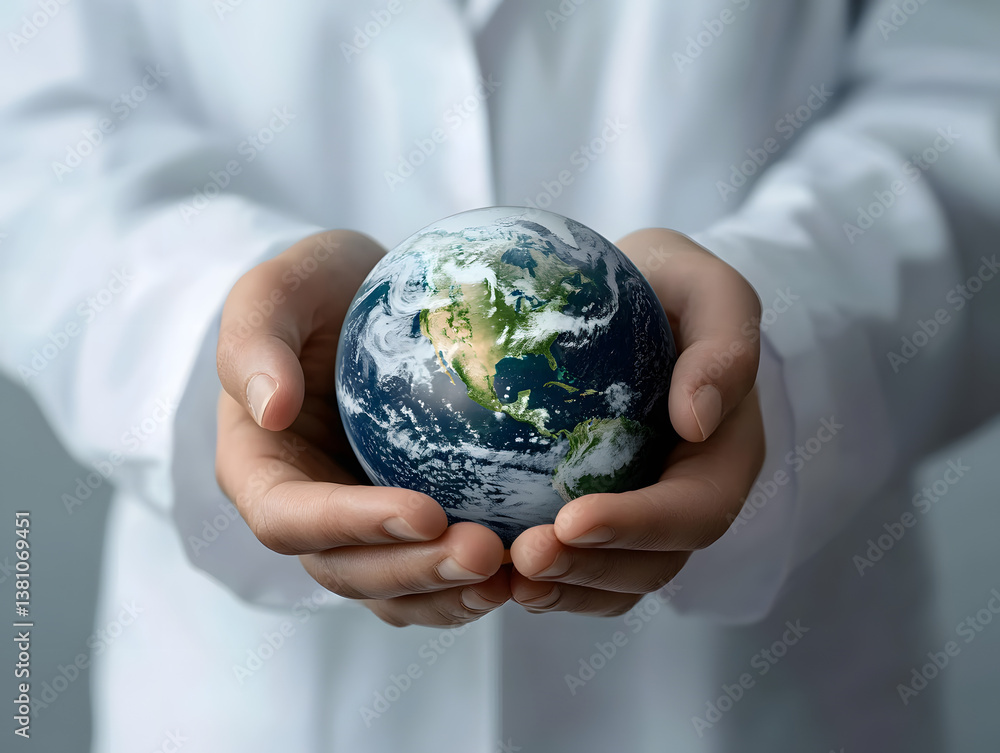 Hands Holding Earth Representing Care and Protection of the Planet Hands Holding Earth Representing Care and Protection of the Planet