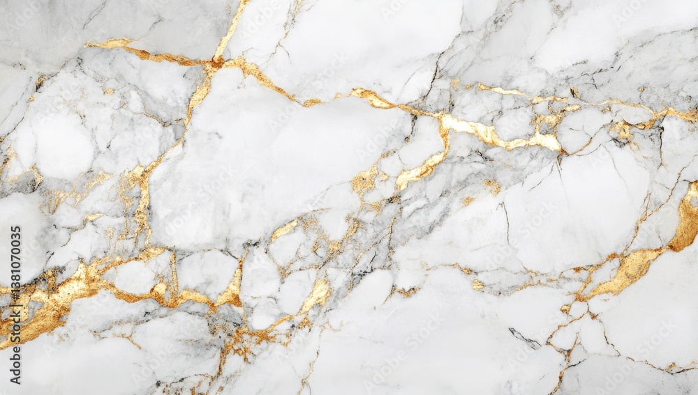 Obraz premium Elegant white marble with gold veins (1)