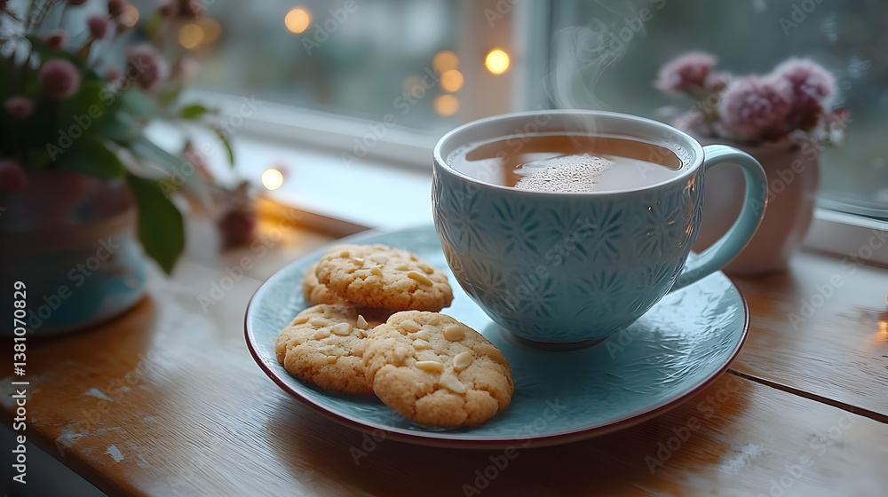 Warm Tea and Cookies by a Window Warm Tea and Cookies by a Window