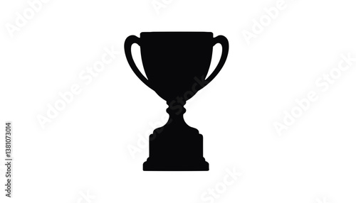 Black silhouette trophy icon on a plain background  